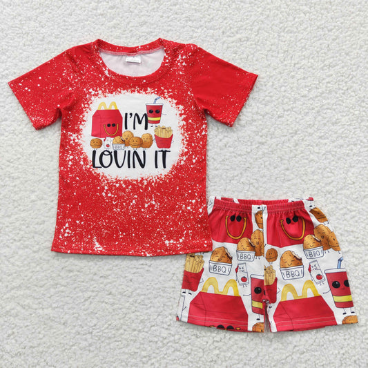 BSSO0260 cake lovin it BBQ girl short sleeve shorts boy outfit 20230425 RTS sibling