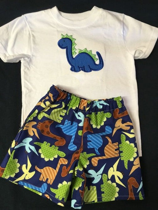 BSSO0291 western dinosaur short sleeve boy shorts outfit preorder 20231019