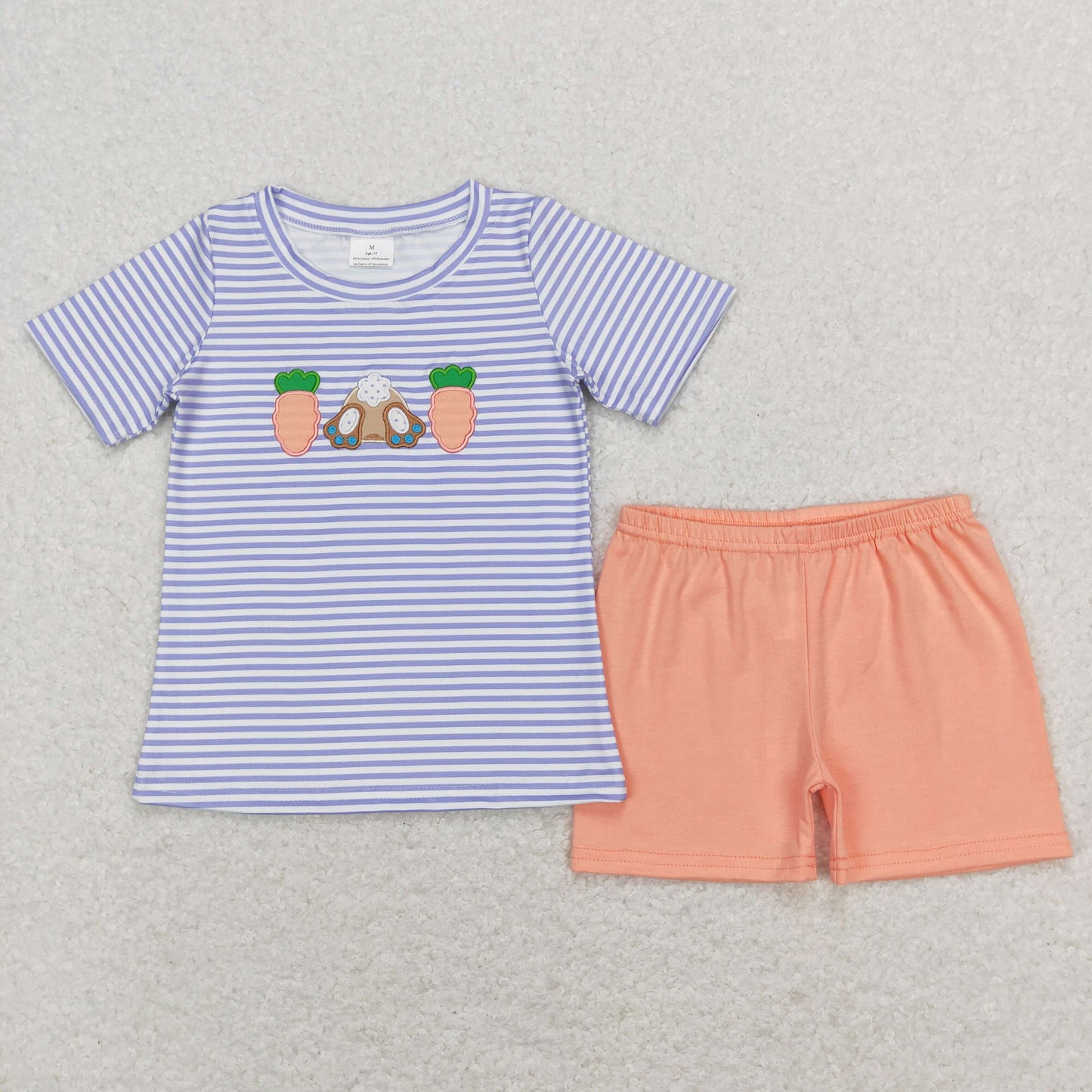 BSSO0301 RTS Embroidery Easter carrots shorts summer boy clothes outfit 202312