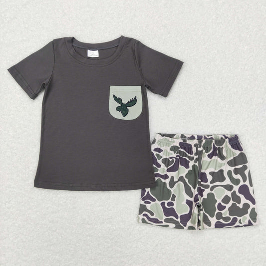 BSSO0303 Camo duck short sleeve shorts boy summer outfit 20231121 RTS