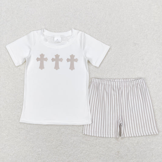 BSSO0354 RTS western Easter CROSS boy shorts outfit 202312