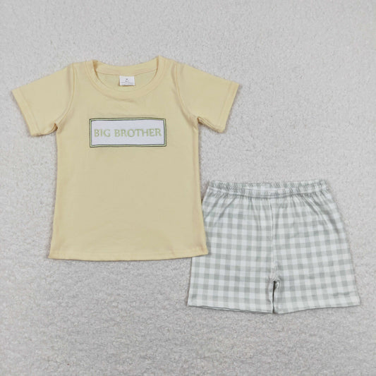 BSSO0403 RTS Embroidery big brother boy shorts outfit 202401