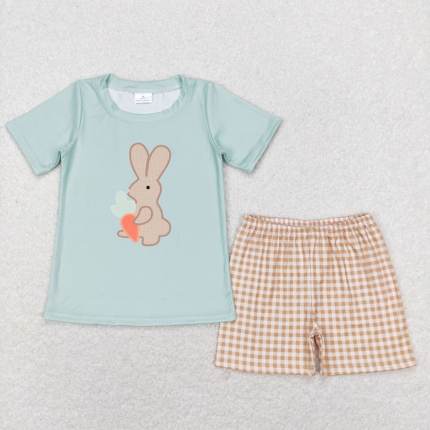 BSSO0407 Rabbit bunny embroidery Easter  boy shorts outfit RTS 202312