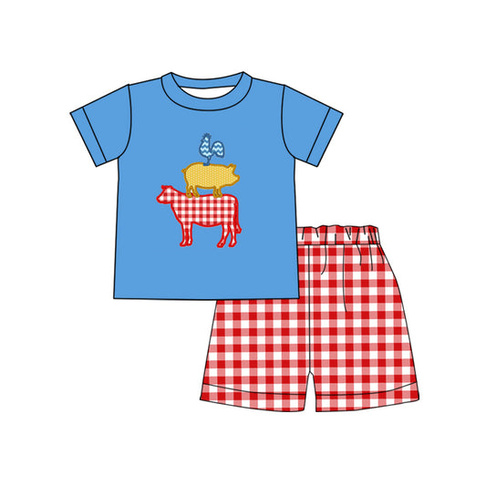 BSSO0435 western farm short sleeve boy shorts outfit preorder 20231130