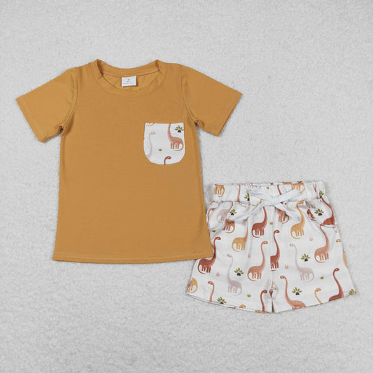 BSSO0464 dinosaur shorts boy summer outfit 202405 RTS sibling