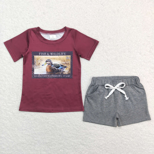 BSSO0472 RTS duck fish shorts summer boy clothes outfit 202312