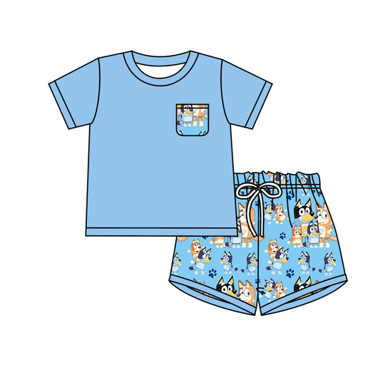 preorder BSSO0544 bluey short sleeve shorts summer boy outfit