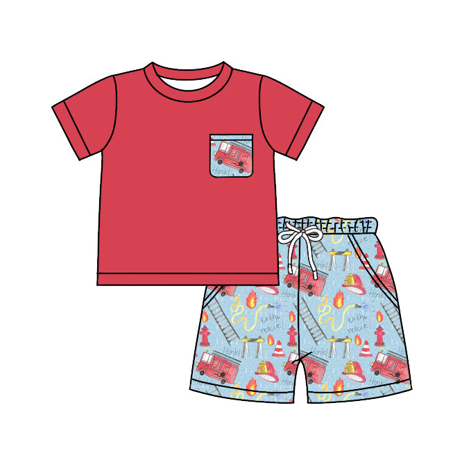 BSSO0557 preorder fire bus shorts summer boy outfit 202401