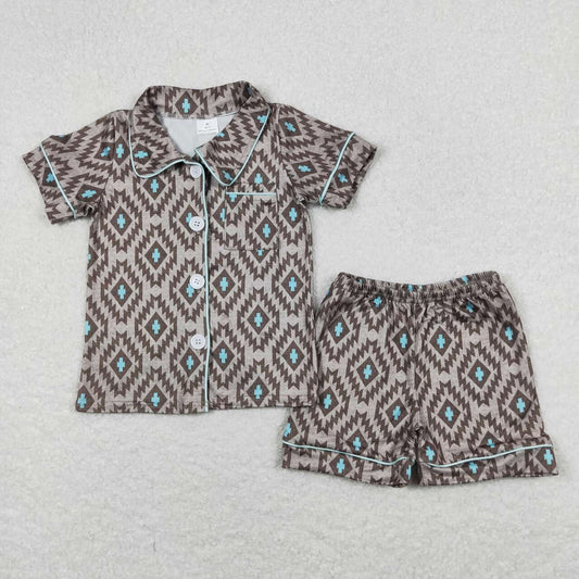 BSSO0560 RTS cow western shorts summer boy outfit 202403