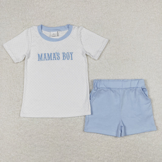 BSSO0570  mama's boy embroidery boy shorts outfit 202403 RTS