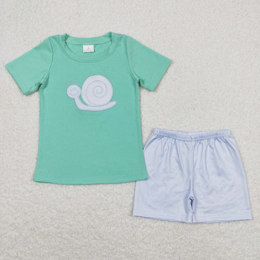 BSSO0571 Embroidery snail shorts boy summer outfit 202403 RTS