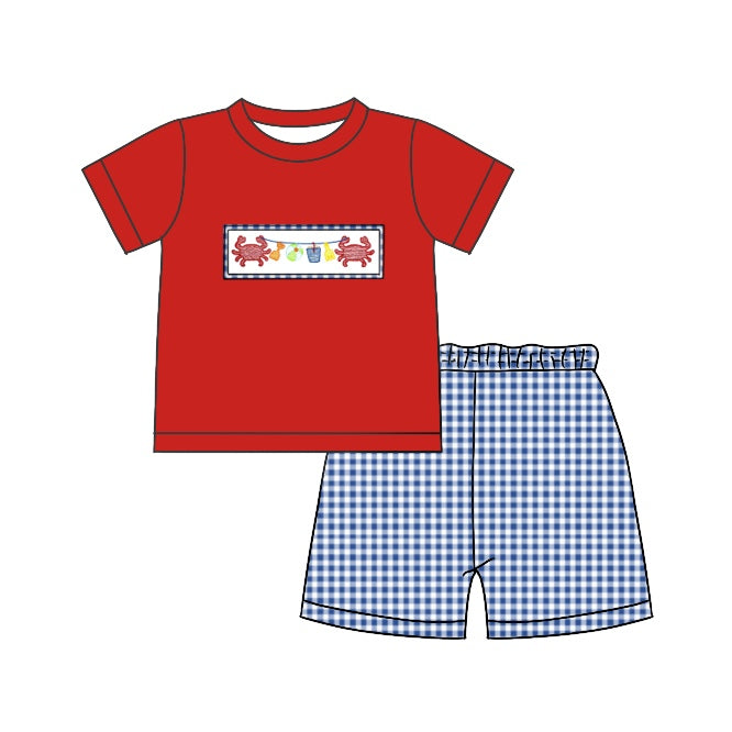 BSSO0575 preorder crab July 4th shorts summer boy outfit 202401