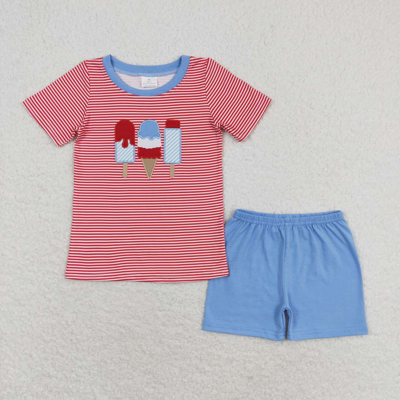 BSSO0576 embroidery ice pop July 4th shorts summer boy outfit 202405 rts