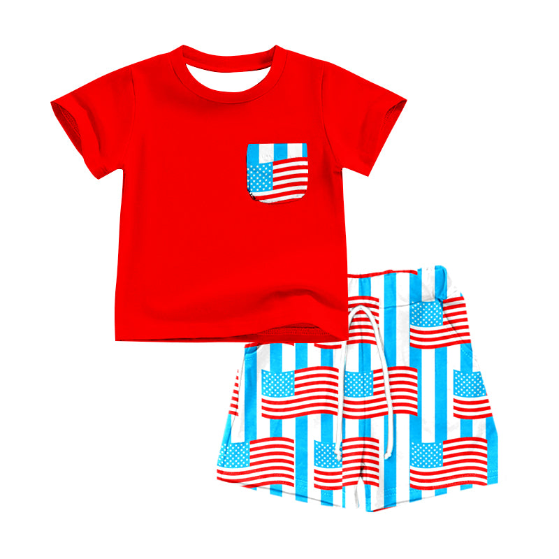 BSSO0577 preorder USA July 4th shorts summer boy outfit 202401