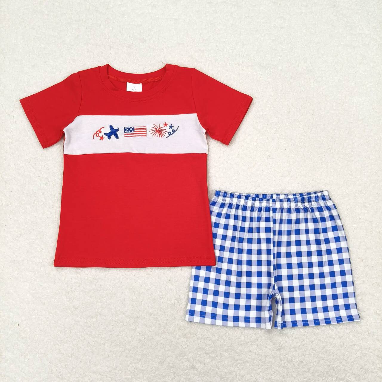 BSSO0584 july 4th embroidery boy shorts outfit 202404 rts