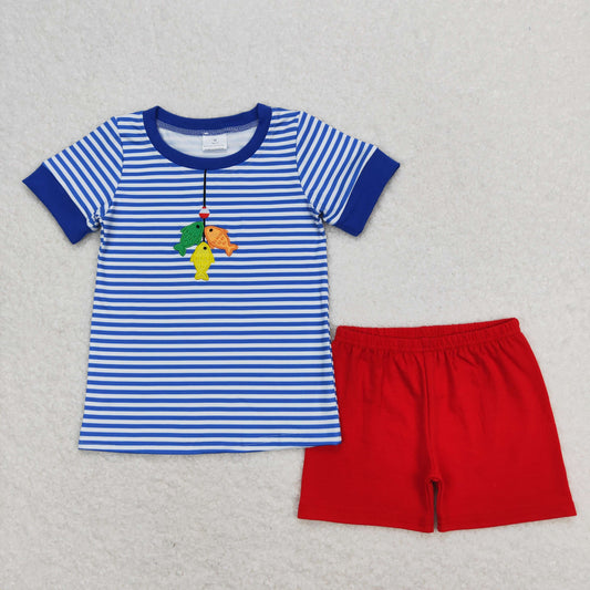 BSSO0588 Embroidery fish shorts summer boy outfit 202404