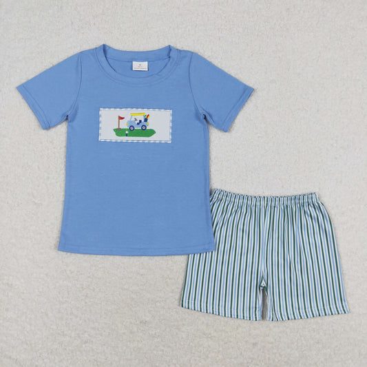 BSSO0616 embroidery ship golf shorts boy summer outfit 202405 RTS