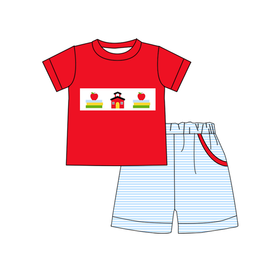 BSSO0635 Embroidery apple house shorts boy summer outfit 202401 preorder