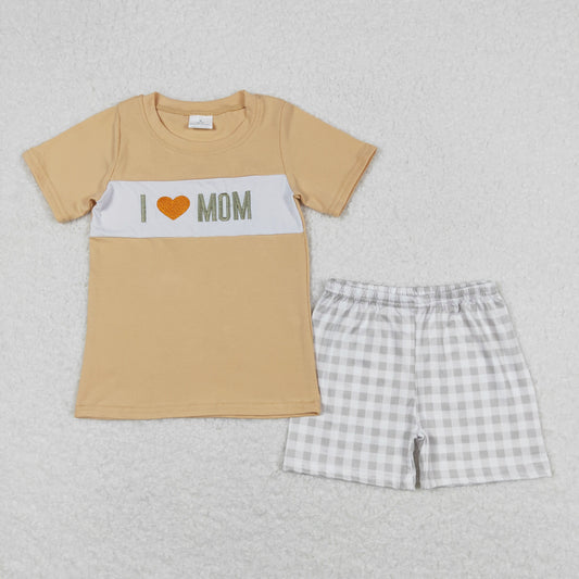 BSSO0646 Embroidery love mum shorts duck boy summer outfit 202404 RTS