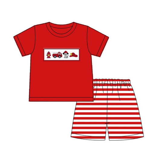 BSSO0650 fire engine shorts boy summer outfit 202402 preorder
