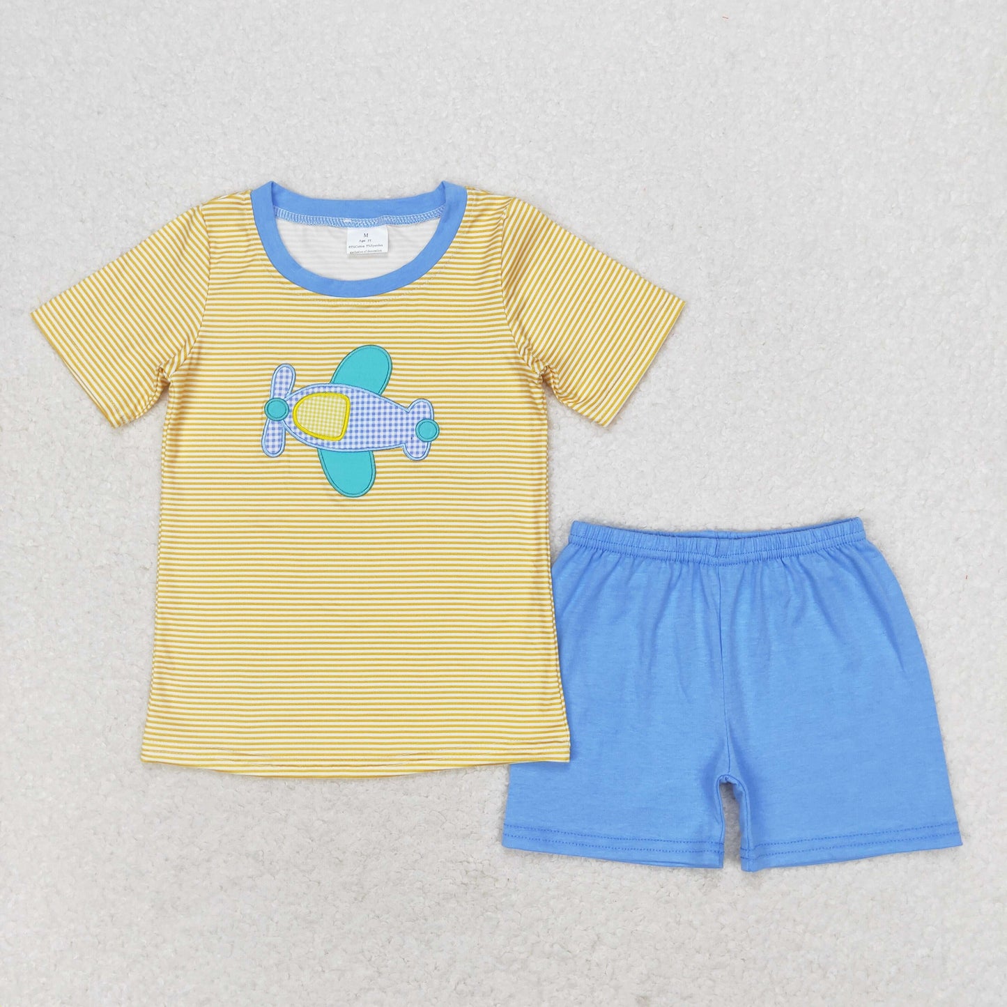 BSSO0724  Embroidery plane boy shorts outfit 202406 rts