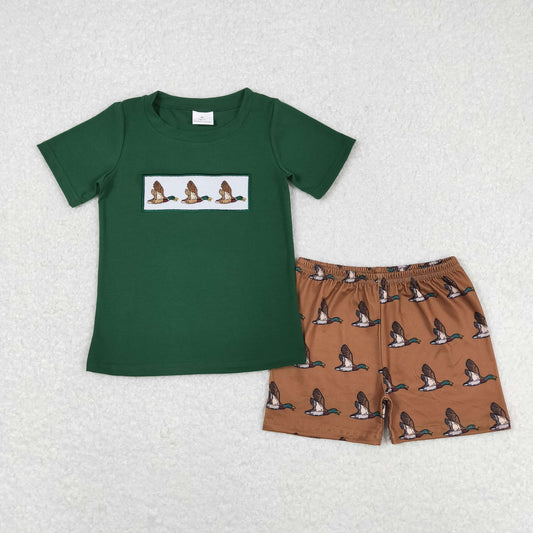 BSSO0735  embroidery duck summer boy outfit 202405 RTS sibling