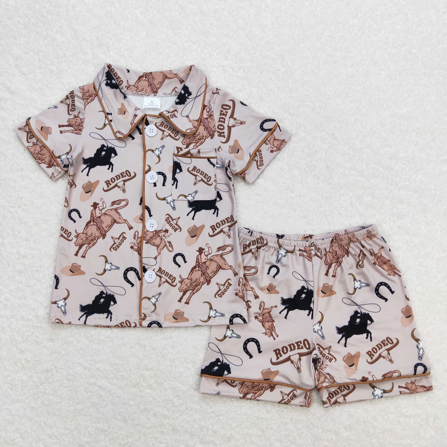 BSSO0761 RTS western horse pajamas summer boy outfit 202404