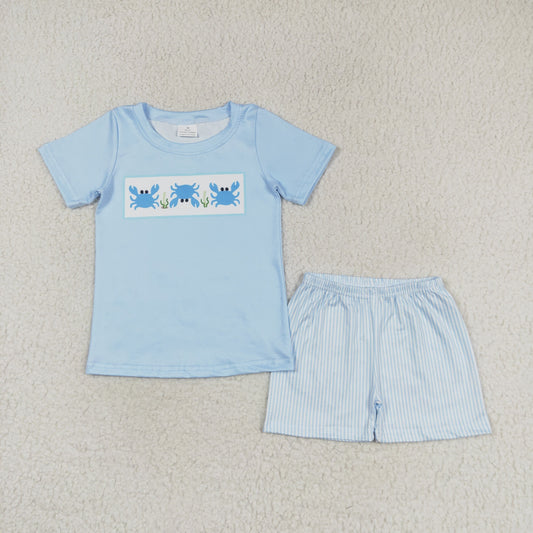 BSSO0765  crab summer boy outfit 202405 RTS