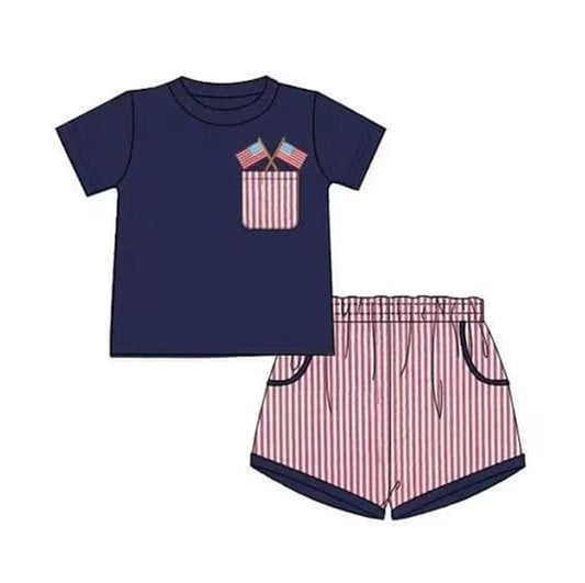 BSSO0778  preorder 4th July summer boy outfit 202402