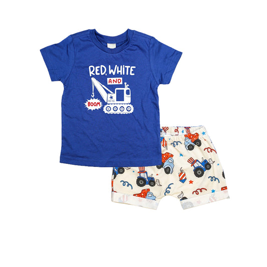 BSSO0824组合 Tractor shorts  4th July boy summer outfit 202403 preorder