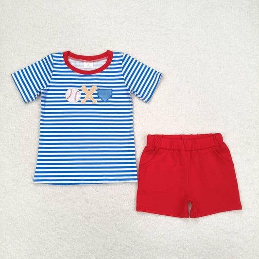 BSSO0844  embroidery baseball shorts summer boy outfit 202405 RTS