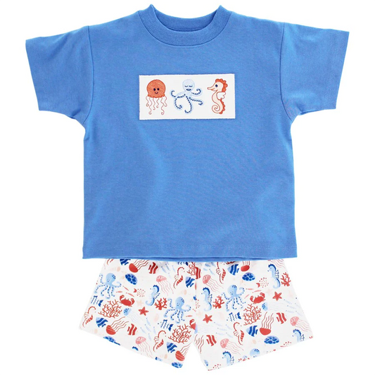 BSSO0848  sea horse shorts boy summer outfit 202403 preorder