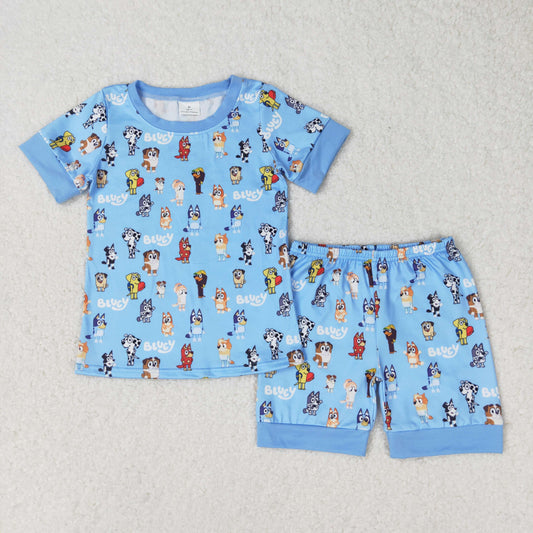 BSSO0853 Bluey dog shorts boy summer pajamas outfit 202501 RTS