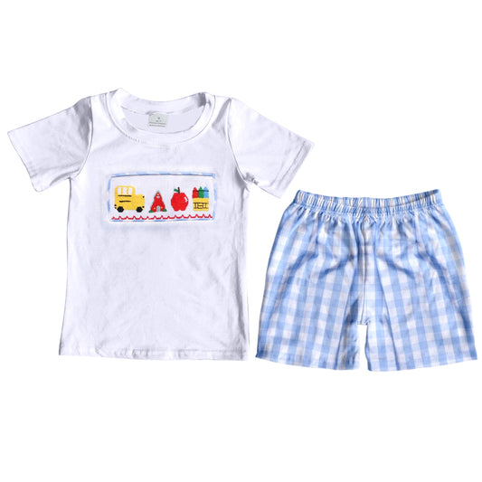 BSSO0854 preorder back to school apple summer boy short outfit 202403