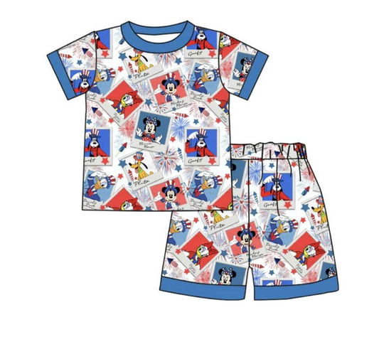 BSSO0879 mouse shorts western boy summer outfit 202403 preorder