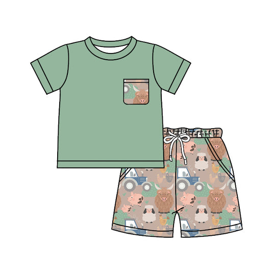 BSSO0902 cow shorts boy summer outfit 202403 preorder