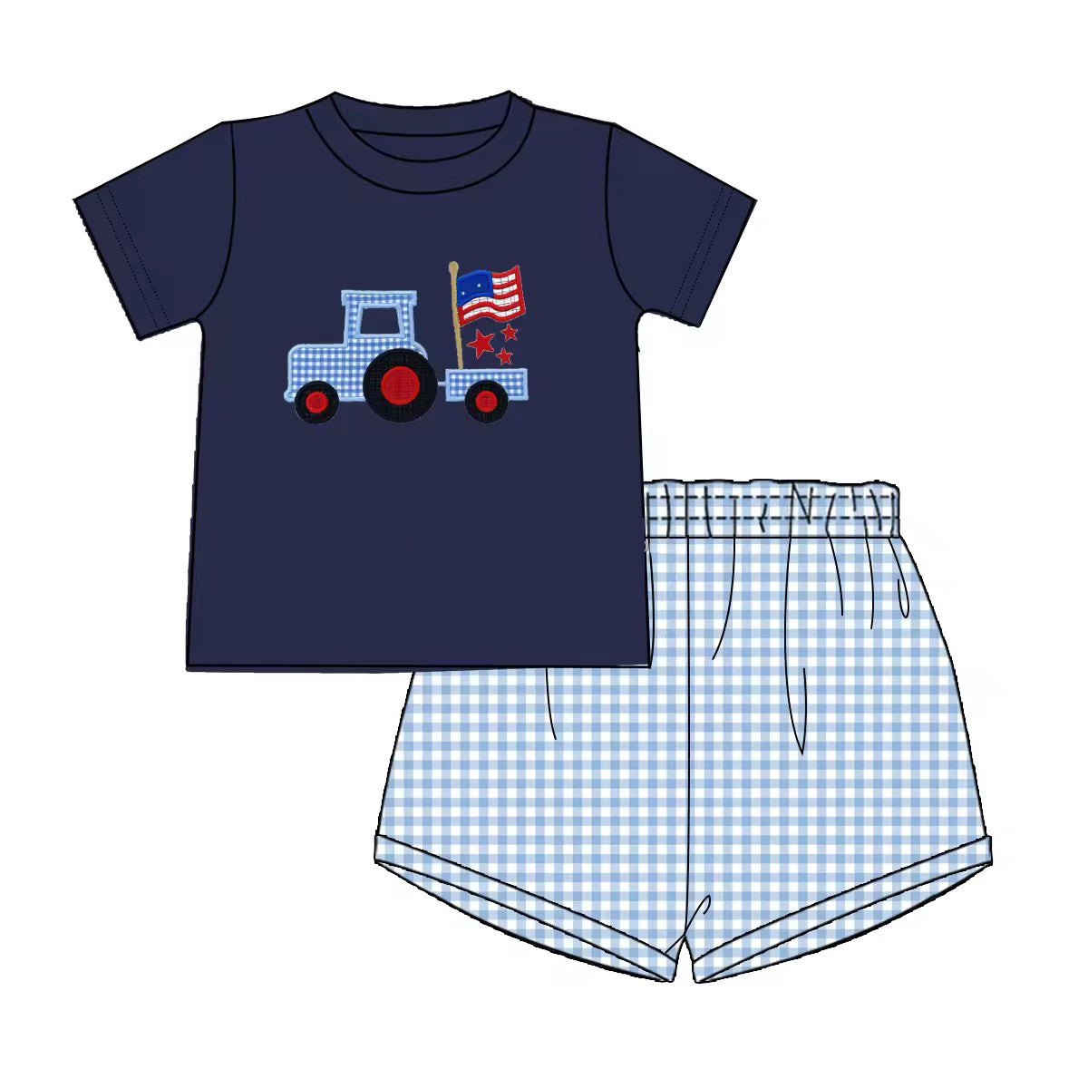 BSSO0911 July 4th shorts  boy summer outfit 202403 preorder