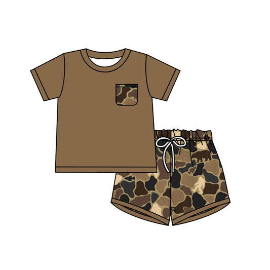 BSSO0932 camo preorder western short sleeve boy shorts outfit 202404