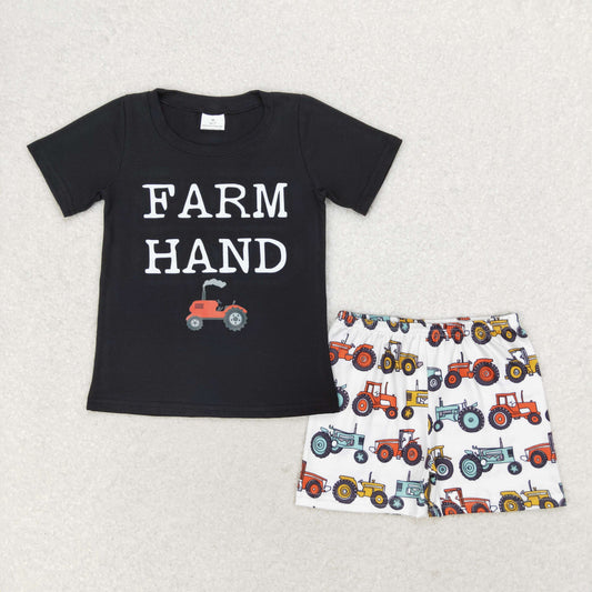 BSSO0942 胶印 cotton vinyle farm hand shorts boy summer outfit 202406 rts