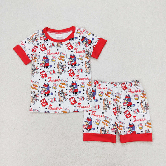 BSSO0948 bluey dog summer boy pajamas outfit 202405 RTS