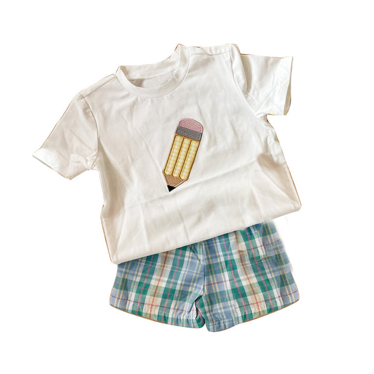 BSSO0968  preorder back to school pencil boy shorts outfit 202404