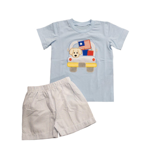 BSSO0971 preorder duck western boy shorts 4th July outfit 202404