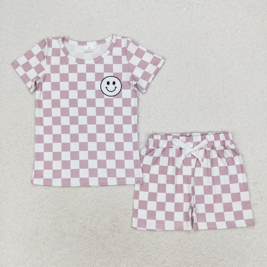 BSSO0975 smile checkerboard preorder boy shorts outfit 202406