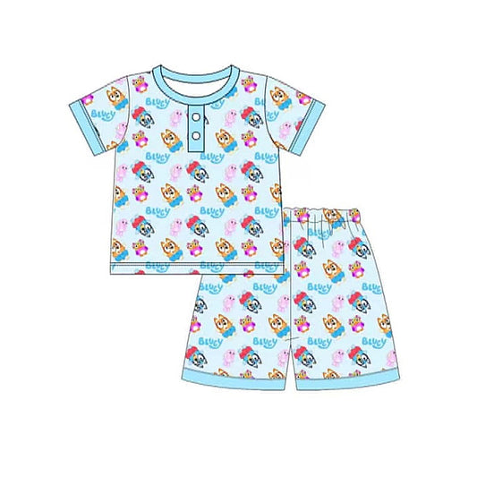 BSSO0979  bluey dog preorder boy shorts pajamas outfit 202404