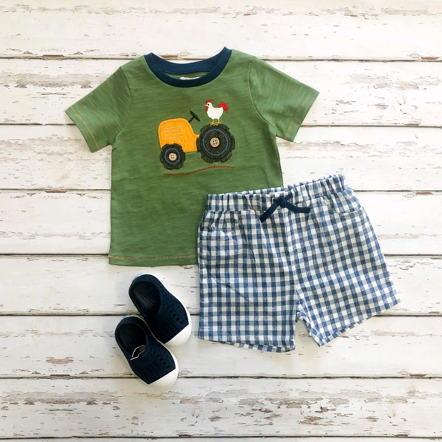 BSSO1051 tractor chicken boy summer outfit 202411 preorder