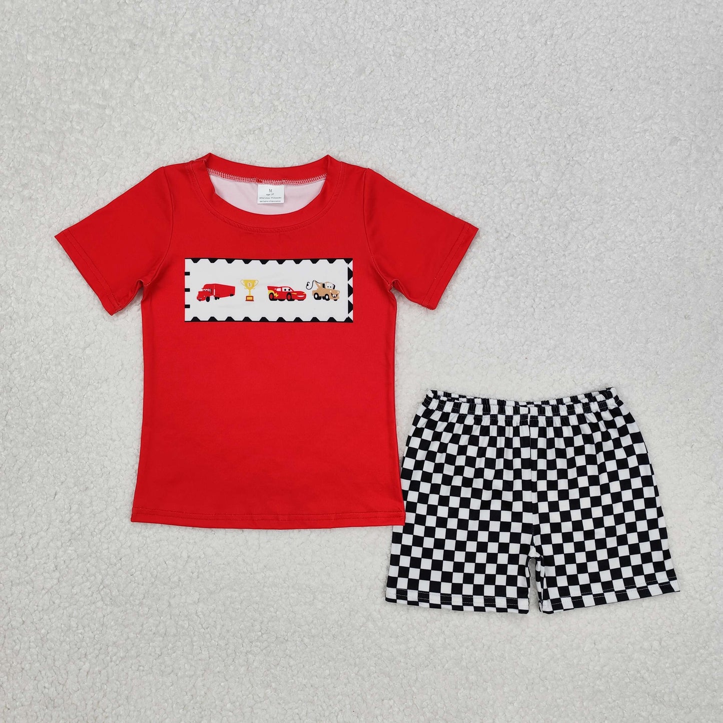 BSSO1079 cartoon car boy summer outfit 202412 RTS