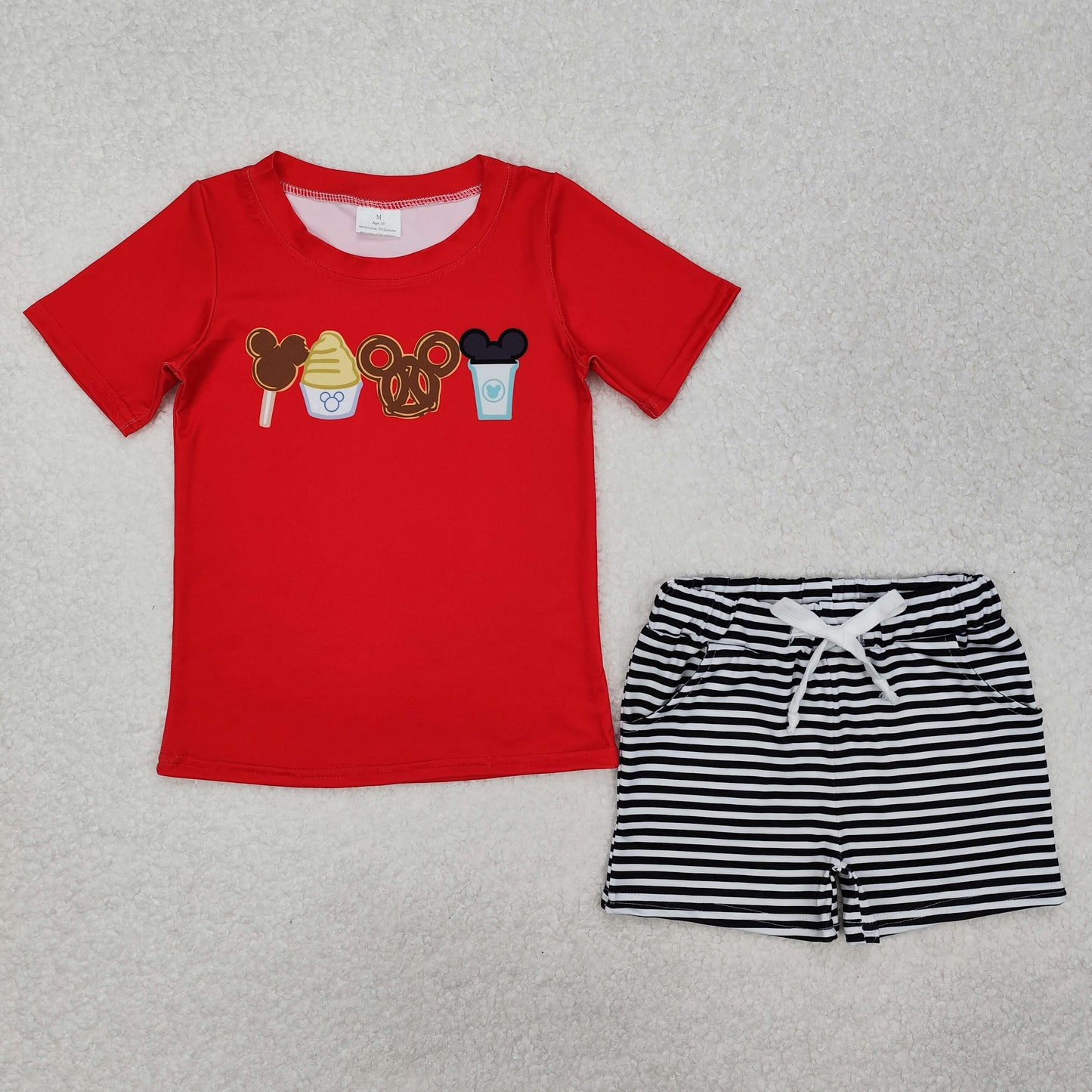 BSSO1110 Embroidery animal mouse boy summer outfit 202501 RTS