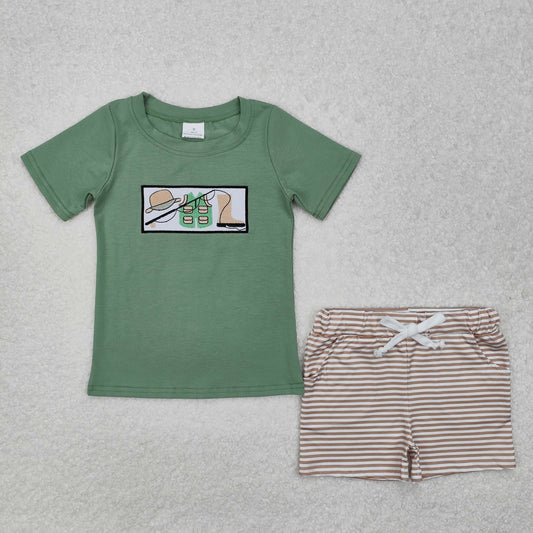 BSSO1154 embroidery fishing dad summer outfit 202501 RTS