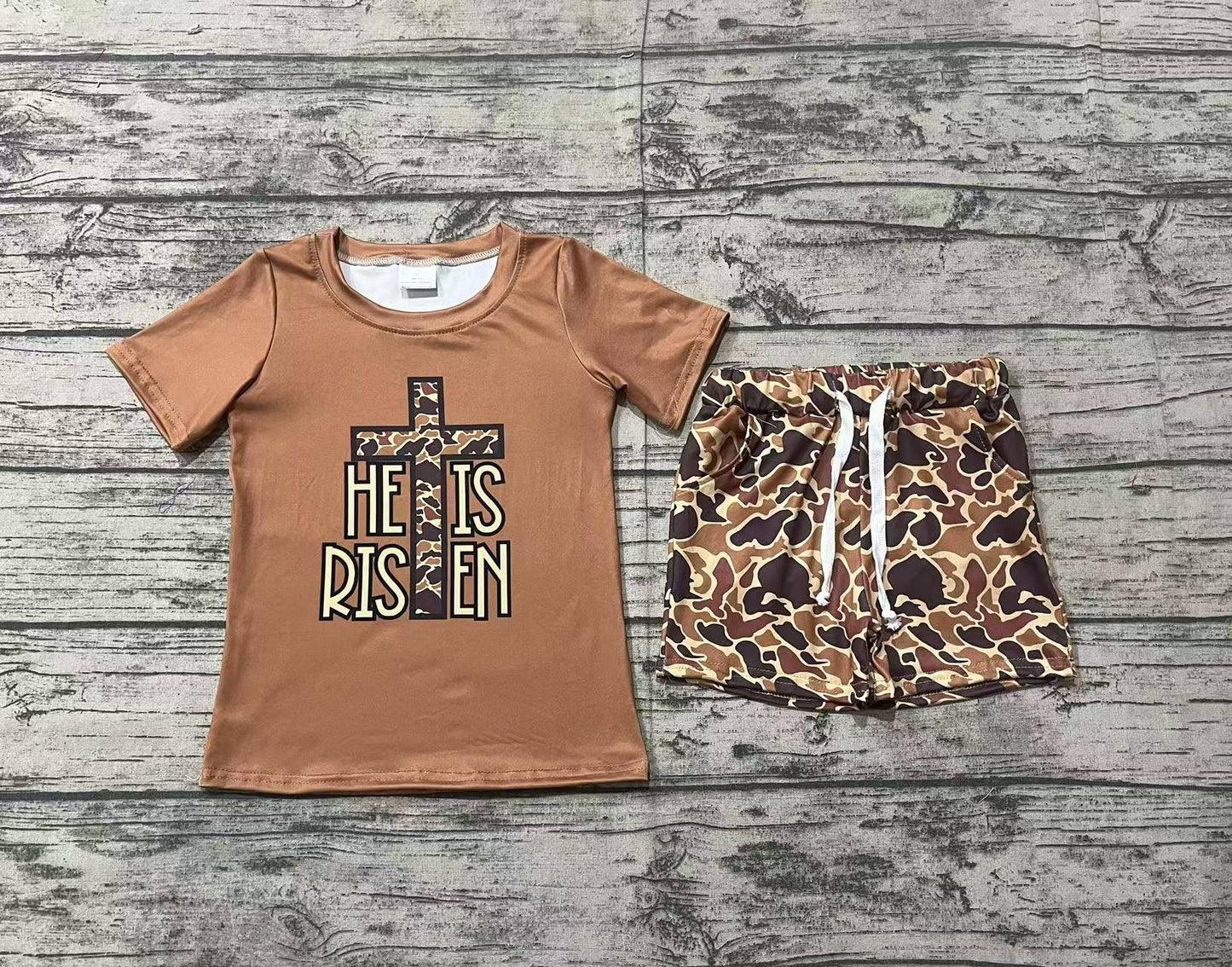 BSSO1162 Easter camo risen brown boy outfit 202412 preorder