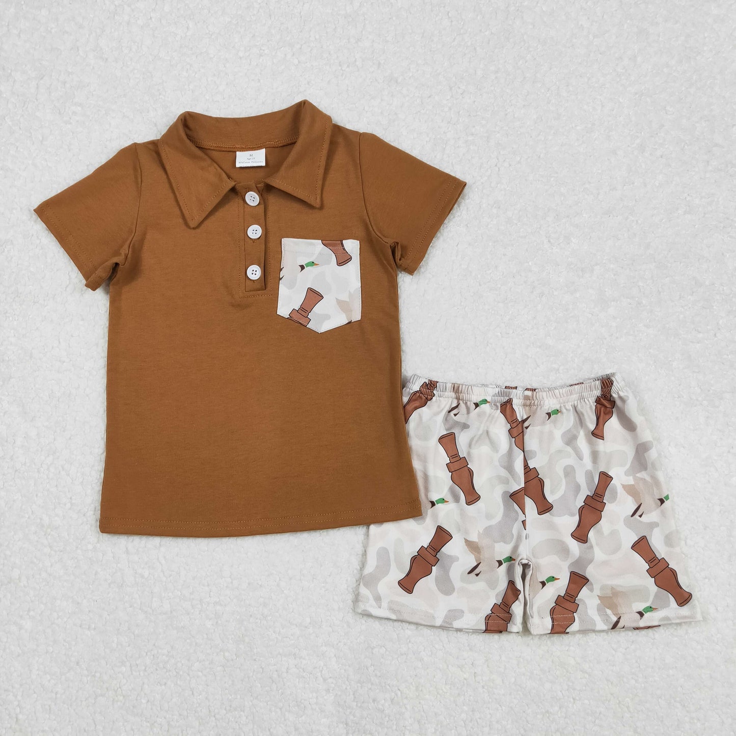 BSSO1206 duck boy brown  summer outfit 202502 RTS